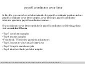 Payroll clerk cover letter