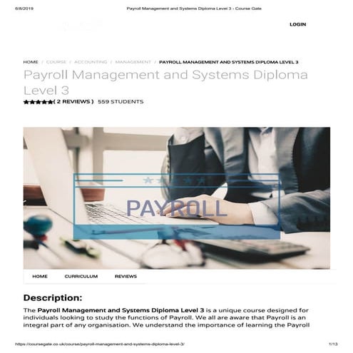Payroll Management and Systems Diploma Level 3
