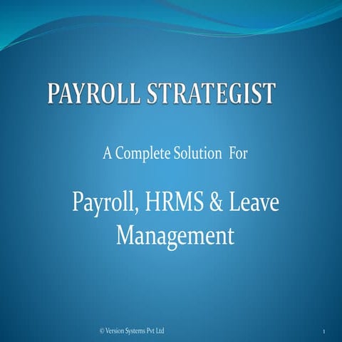 Payroll presentation Pitching
