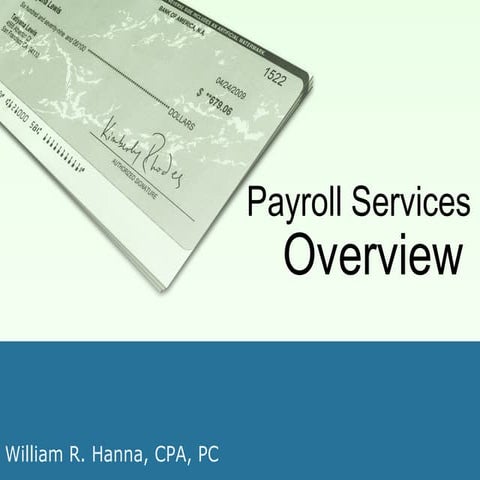 Payroll Services Overview
