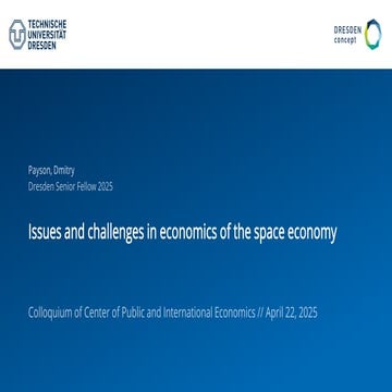 Issues and challenges in economics of the space economy | PDF