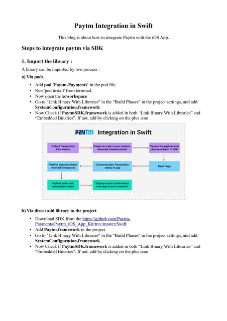 Paytm integration in swift