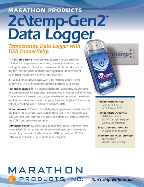 2C\TEMP-RH Multi-Use Data Logger | PDF