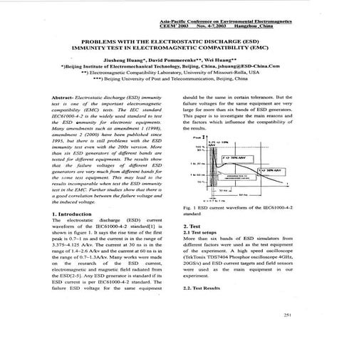 Pb2003.01 problems with the electrostatic discharge (esd) immunity test in el...
