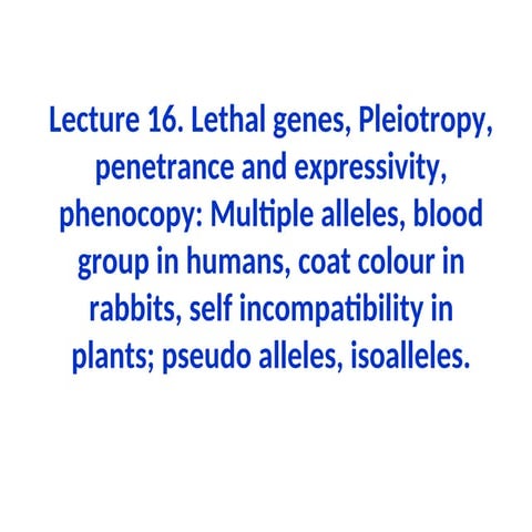 Multiple Alleles | PPTX