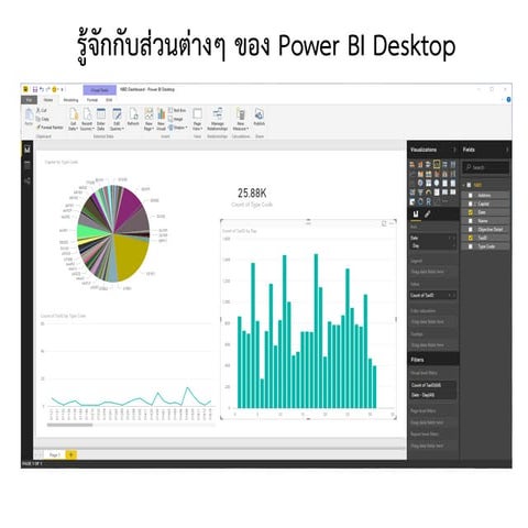 Power BI Desktop screen tour in Thai