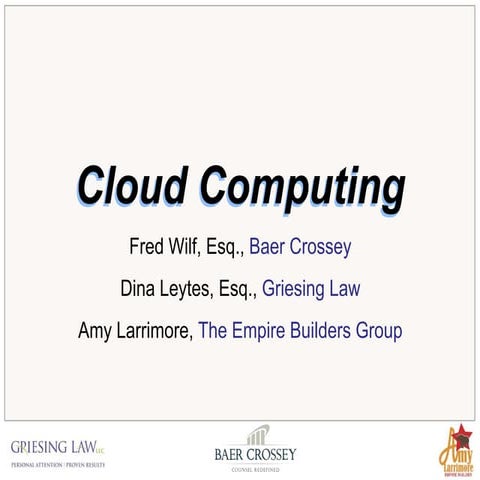 Cloud Computing Legal for Pennsylvania Bar Association
