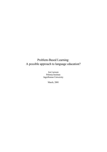 problem based learning | PDF