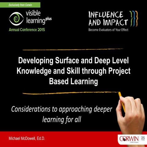 Developing Surface and Deep Level Knowledge and Skill through Project Based L...