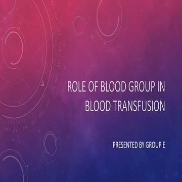 ROLE OF BLOOD GROUP