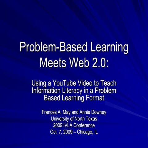Problem-based Based Learning Meets Web 2.0