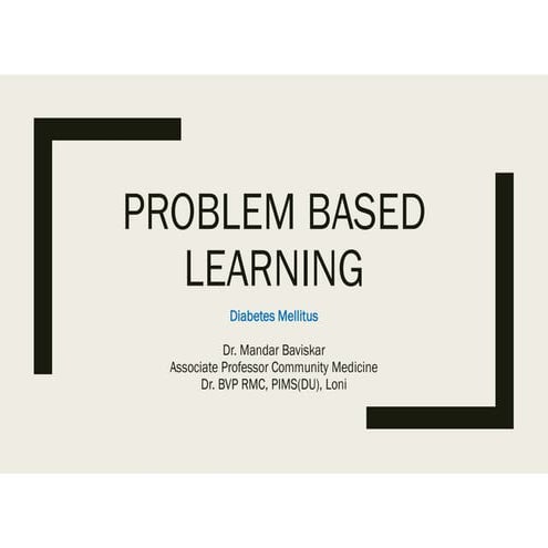 Problem Based Learning Diabetes Scenario
