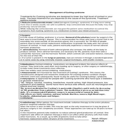 management of cushing syndrome | DOCX