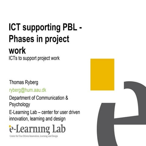 ICT supporting PBL - Phases in project work