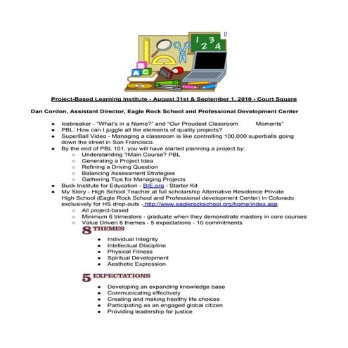 Project Based Learning/Buck Institute 