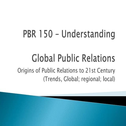 Public Relations Origins
