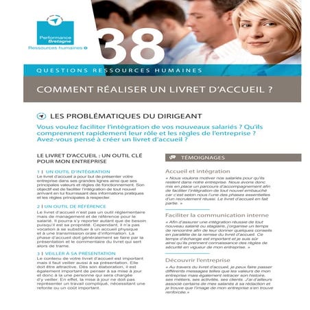 Comment réaliser un livret d'accueil ?