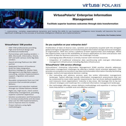 VirtusaPolaris’ Enterprise Information Management