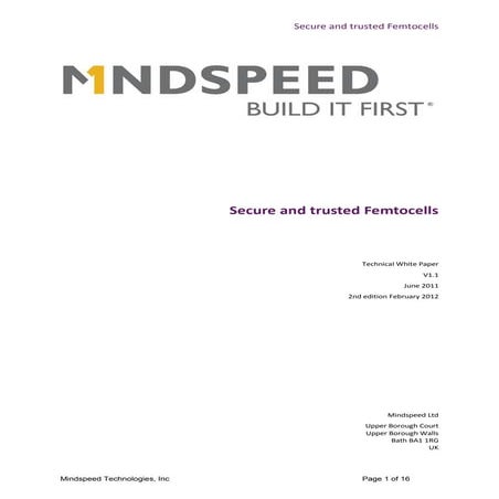 White Paper: Secure and Trusted Femtocells