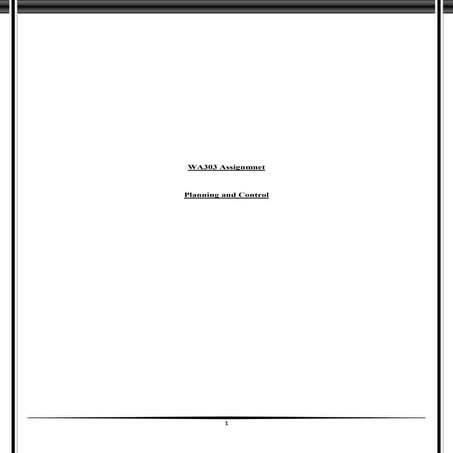 Planning and Control Assignment related to Dell Inc