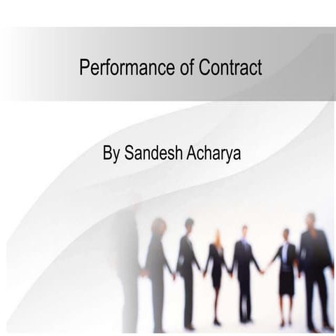 Performance of Contract