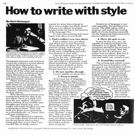 Writing with style - Kurt Vonnegut