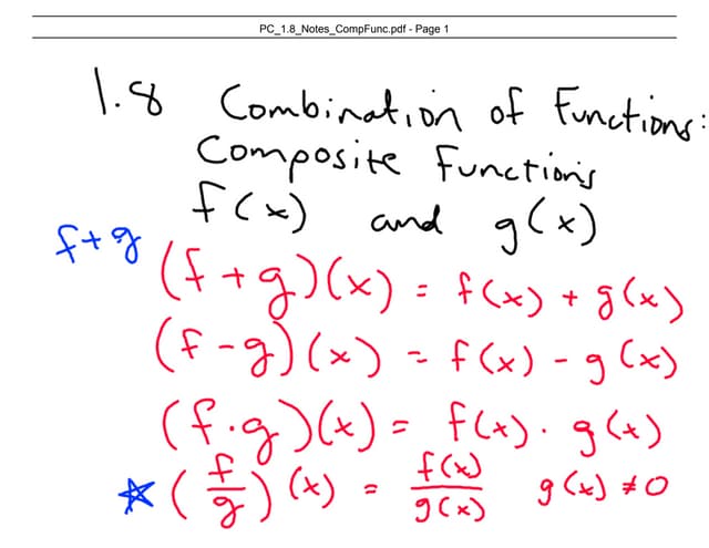 Pc 1.8 Notes Composite Functions | PPT