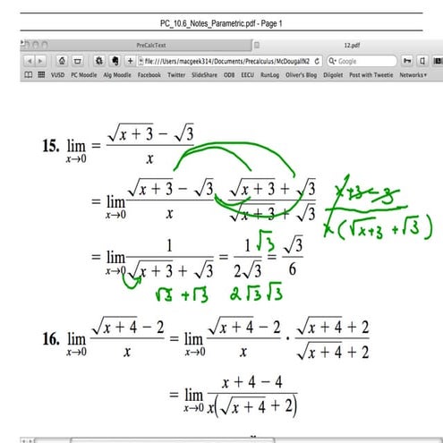 Pc 10.6 Notes Parametric