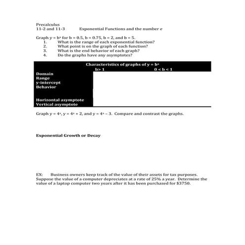 Pc11-2&11-3 exponential fxns & e notes