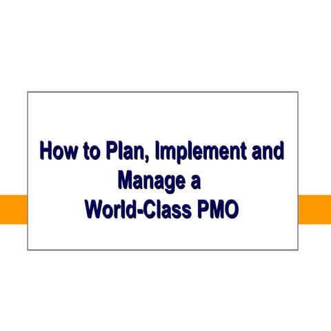 PC 2012 PMO plan