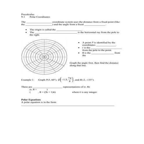 Pc9-1 polar coordinates notes