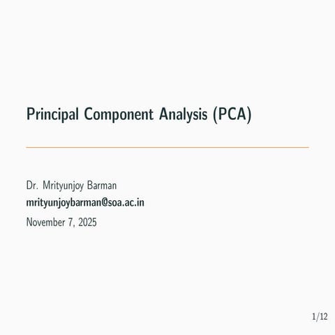 Explaining PCA with examples: PCA Beamer PPT