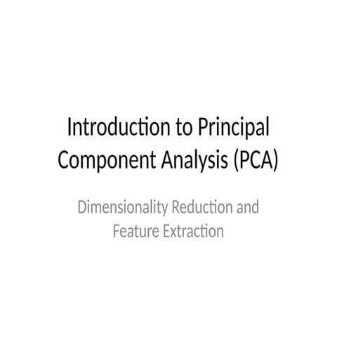 Introduction to principal component analysis