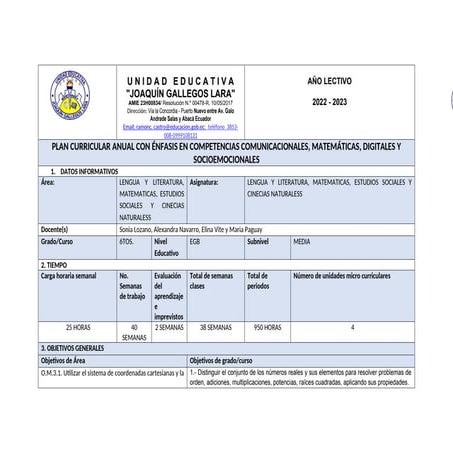 PCA SEXTOS AÑOS DE EDUCACION GENERAL.docx