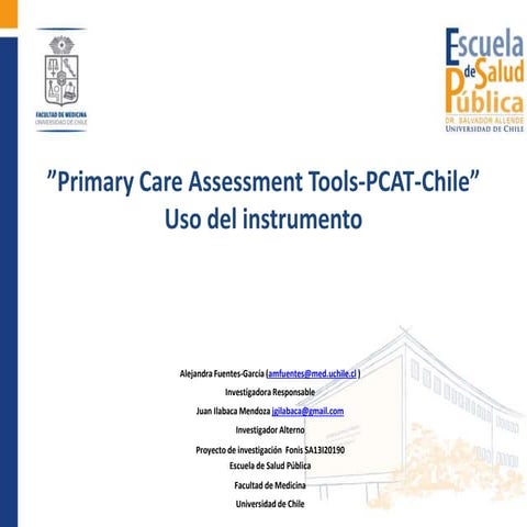 Primary Care Assesment Tools - PCAT Chile | PPTX