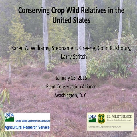 Conserving crop wild relatives in the United States