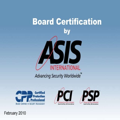 ASIS Board Certification