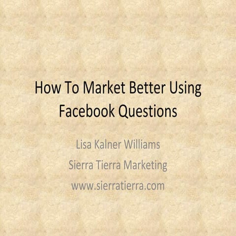 How To Market Better Using Facebook Questions