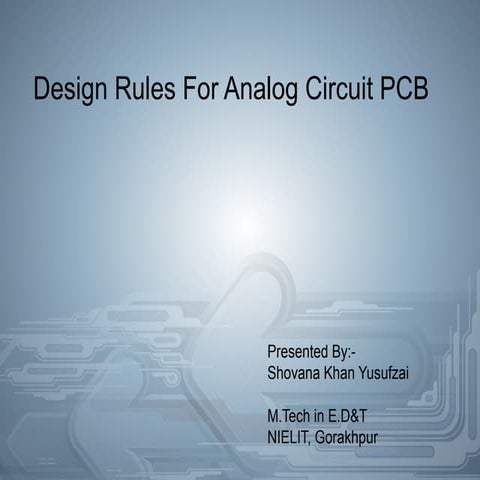 Analog Design Considerations in PCB. | PPT