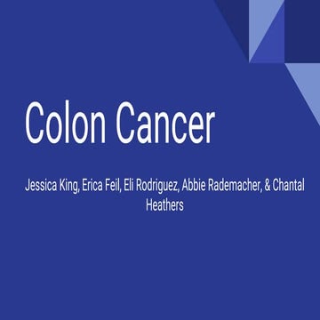 Colon Cancer Presentation