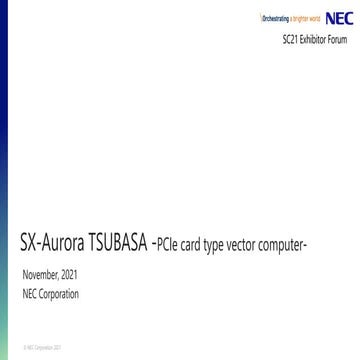 PCCC21：日本電気株式会社「一台何役？SX-Aurora TSUBASA最新情報」