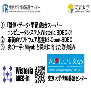 PCCC25（設立25年記念PCクラスタシンポジウム）：東京大学情報基盤センター テーマ１/２/３「Society5.0の実現を目指す『計算・データ・学習...