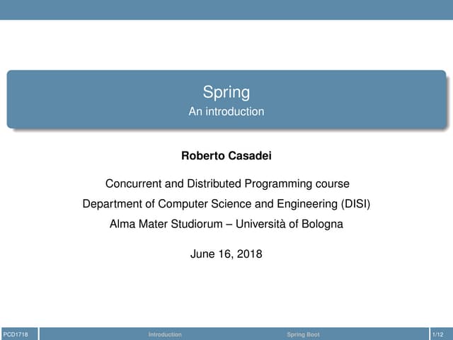 Spring Boot: a Quick Introduction