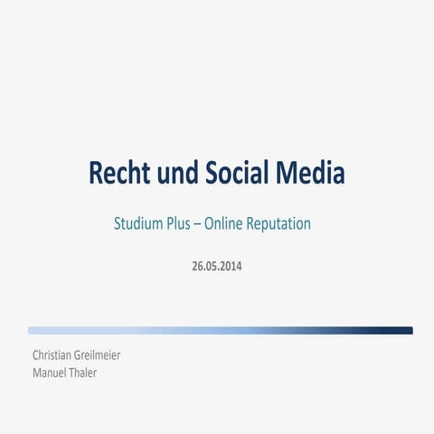 Online Reputation - Recht und Social Media