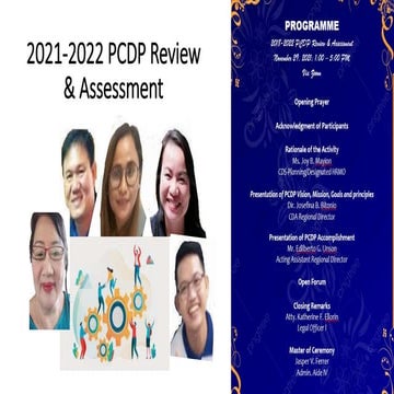 Review and Assessment of the the PCDP 