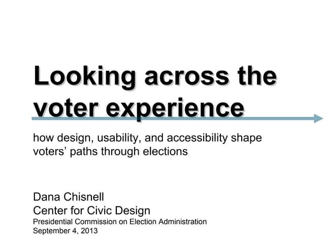 Looking across the voter experience