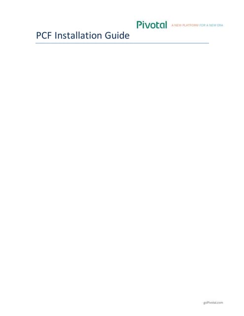 PCF Installation Guide