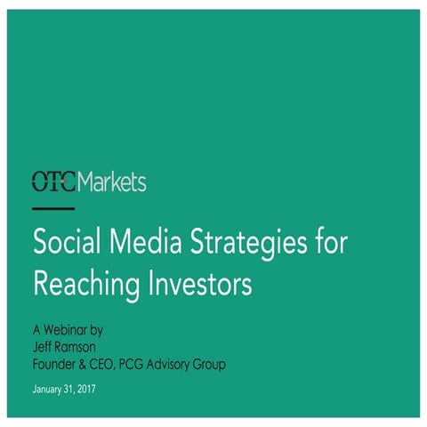 Social Media Strategies for Reaching Investors
