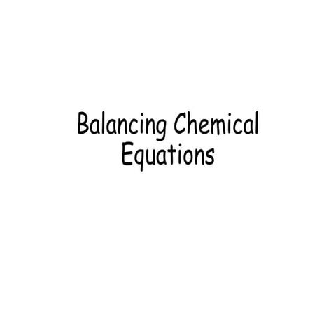 Balancing chemical equation grade 10 notes