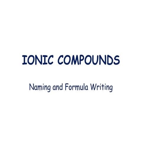 chemistry ionic compounds and naming.ppt